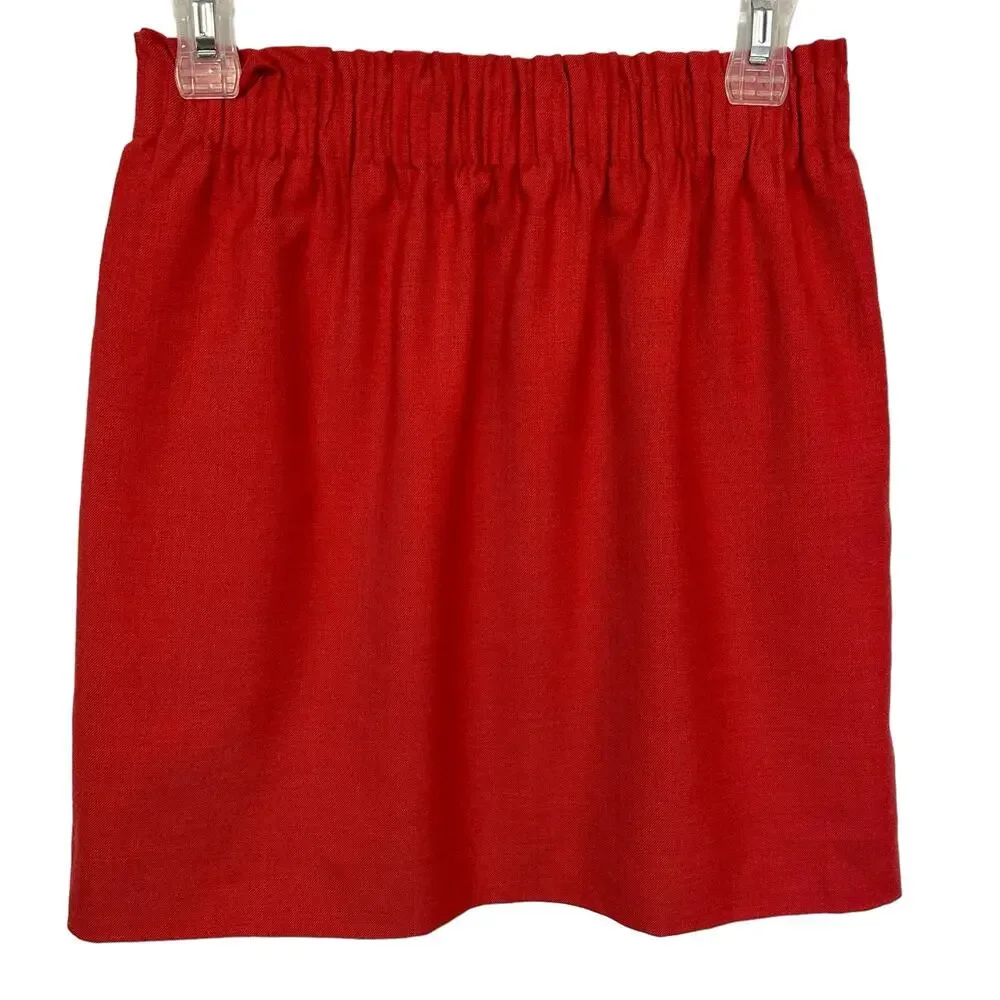 2/$15 J. Crew Wool Blend Sidewalk Skirt Red Pull On 95435 Size 2